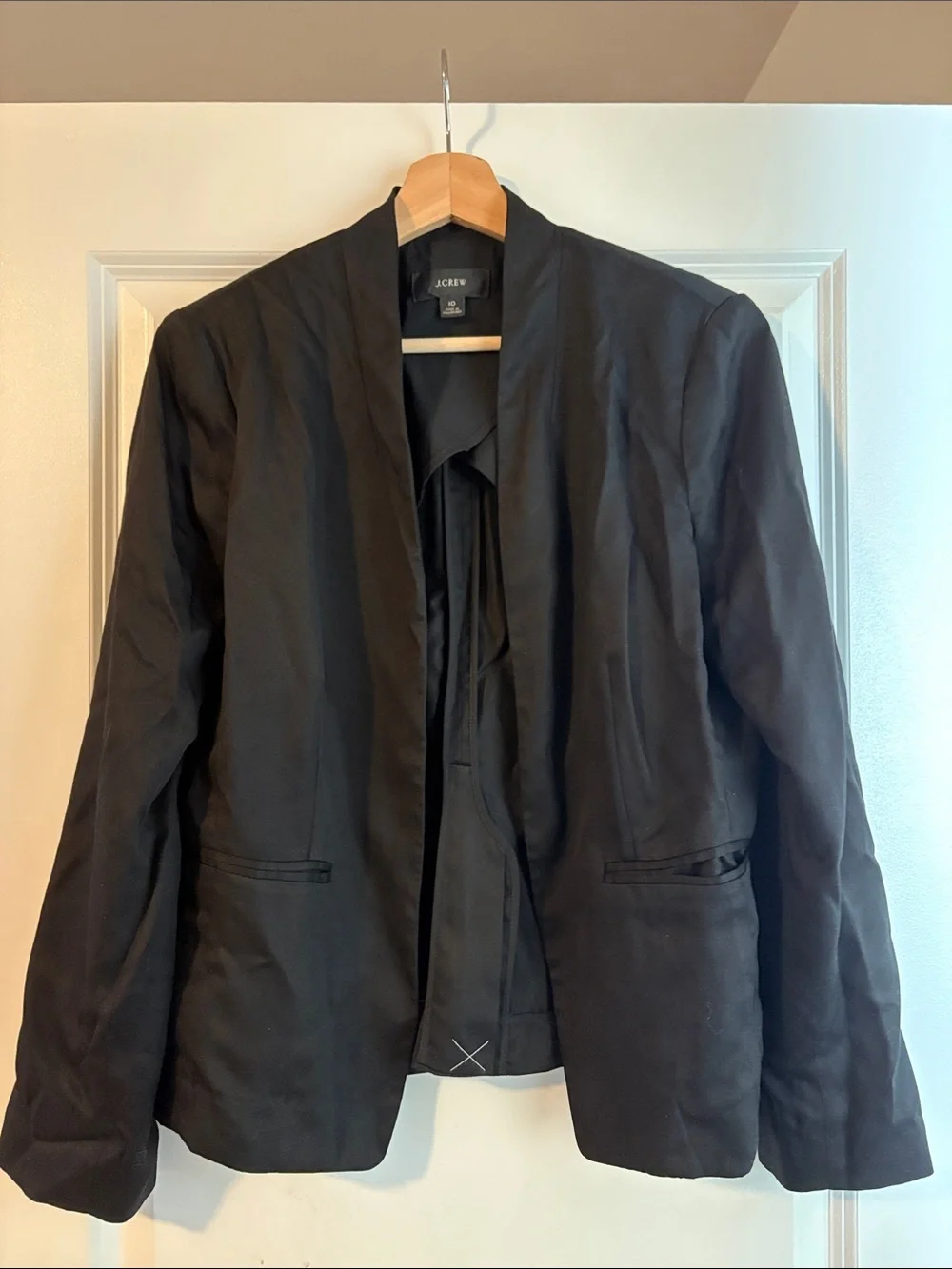 J. Crew Going Out Gramercy Twill Blazer Black Size 10 NWOT